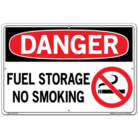 Vestil Aluminum Sign, 12-1/2" H, 18-1/2" W, Rectangle, English, SI-D-17-D-AL-040 SI-D-17-D-AL-040